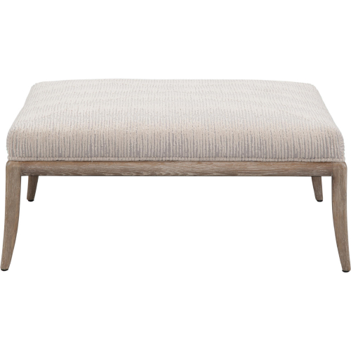 Barkley Cocktail Ottoman in Sacramento Porcelain Fabric & Gray Wood